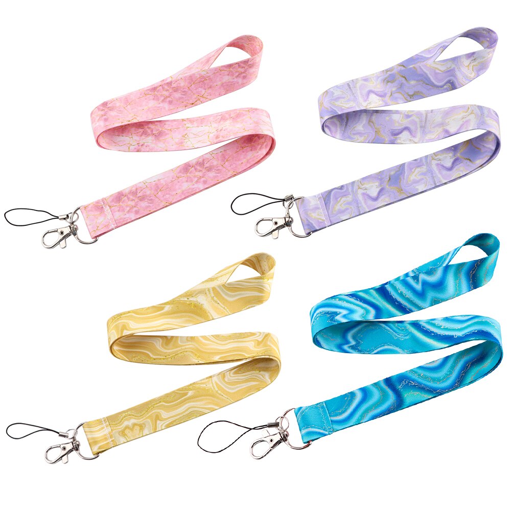 CB1214 Marmer Patroon Neck Strap Lanyard Voor Sleutelhanger Id-kaart Telefoon Strap Touw Usb Badge Houder Diy Lariat Lanyard opknoping Touw