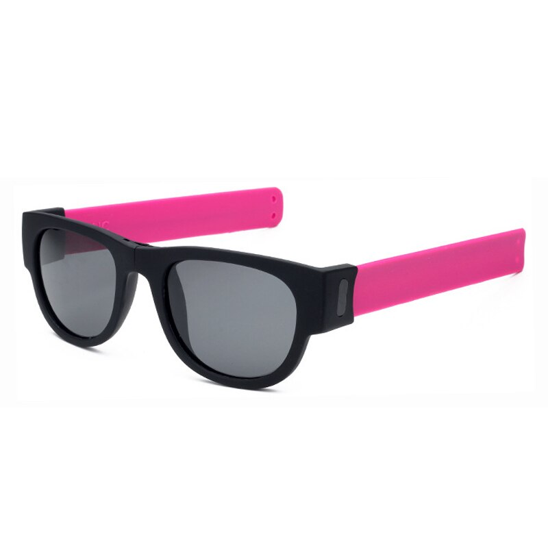 Pieghevole schiaffo braccialetto sport pesca occhiali da suola donna Slappable bracciale occhiali da suola per uomo polsino piega tonalità occhiali: rosa