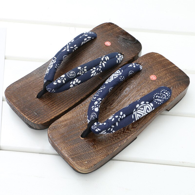 Verbrannt paulownia holz herren holz sandalen holz hausschuhe Japanischen COS manga ninja Krieger hausschuhe reine holz hausschuhe: Schwarz / 40