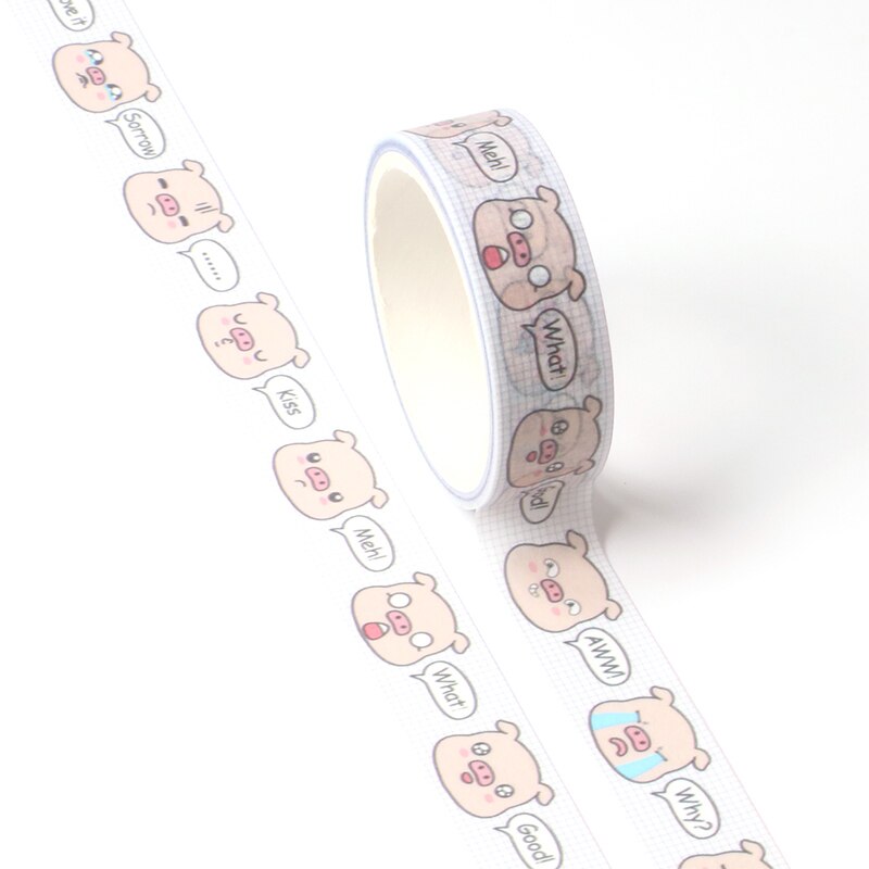 1PCS Decor Cute Washi Tape Animal Set Dog Cat pig fox sloth woodpecker DIY Planner Masking Tapes School Office Supply