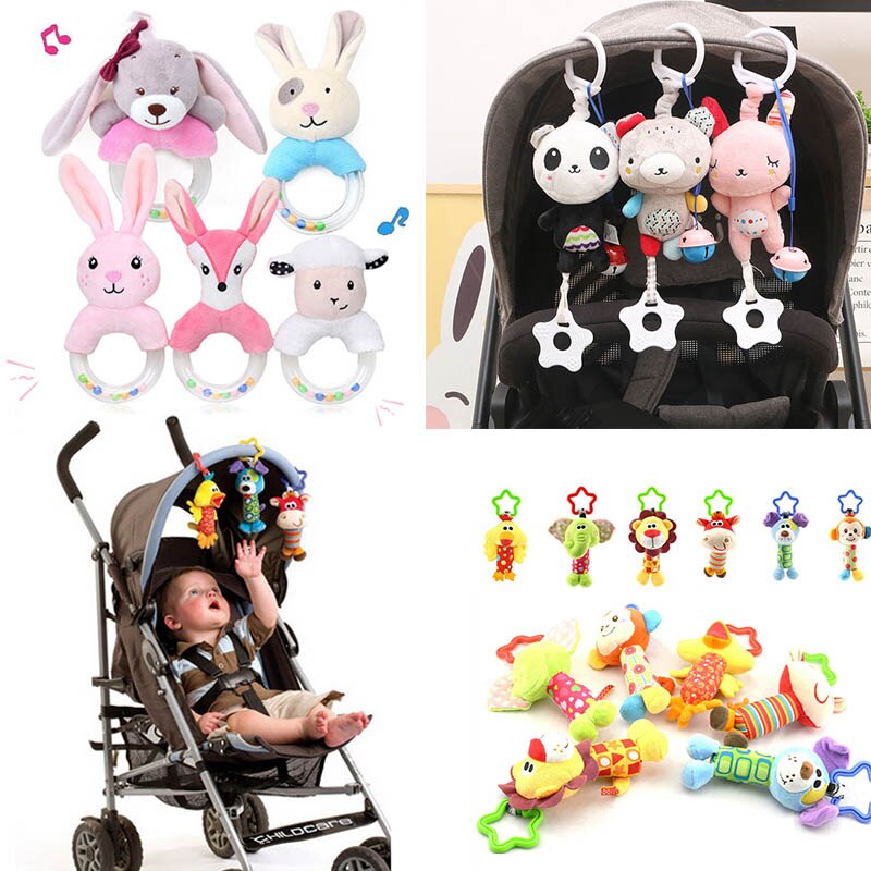 Babyspeelgoed dieren pluche baby muziek rammelaars mobiel speelgoed bel voor peuters hangende kinderwagen bed pasgeboren speelgoed 0-12 maanden