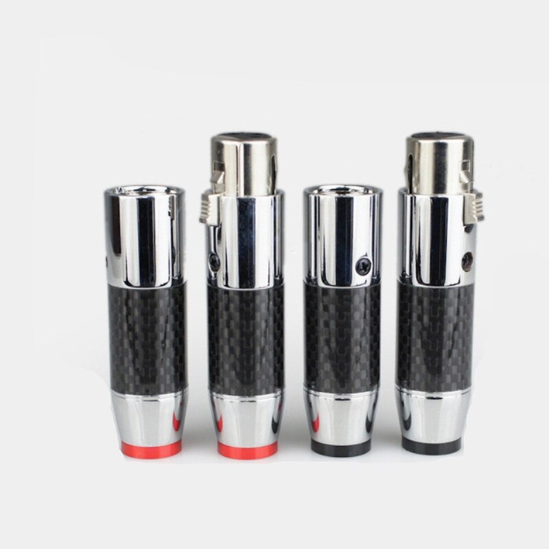 XLR Plug Adapter 3 Pin Carbon Fiber Gold Rhodium Plating High end Audio XLR Male Female Connectors Speakers Hifi AUX Jack Socket