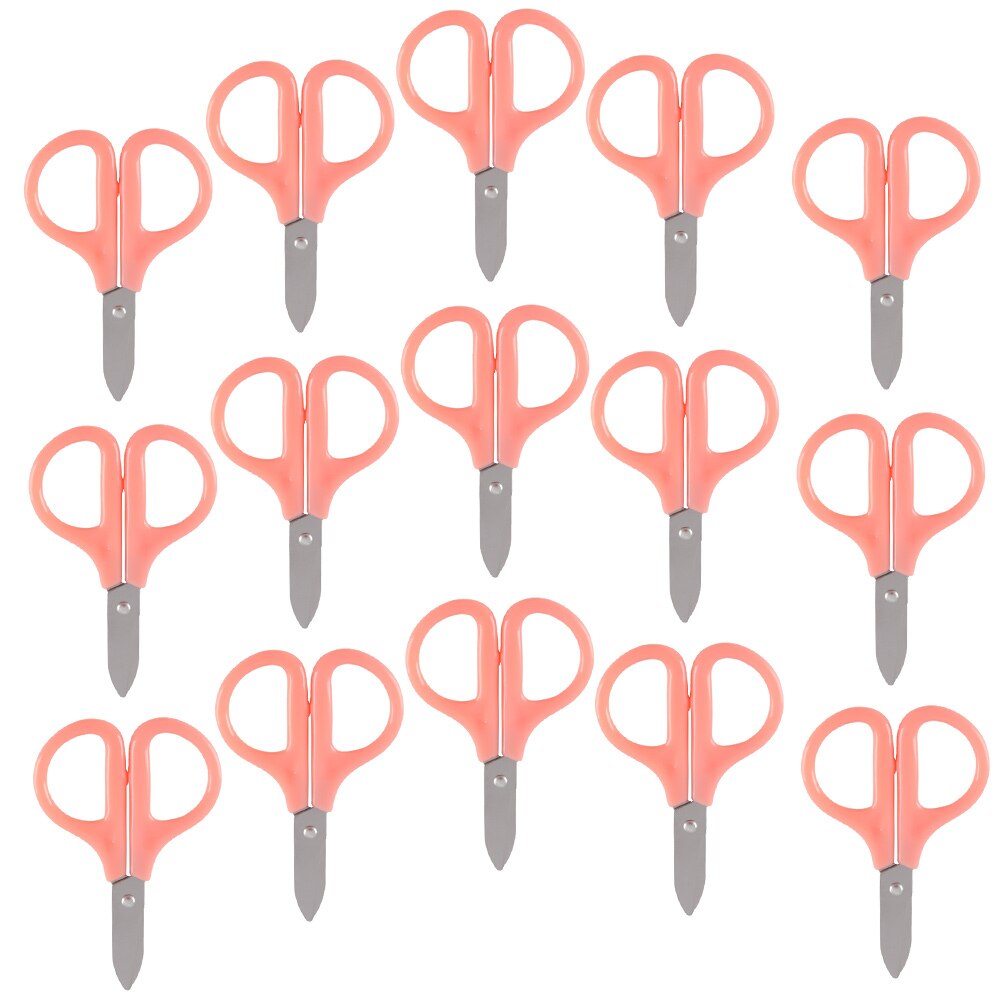 15Pcs School Safety Scissors Multi-function Small Scissors Portable DIY Scissors Children Supply