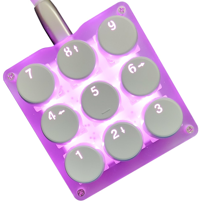Mini mekaaninen näppäimistö 9 näppäintä makro osu näppäimistö diy mukautettu ohjelmoitava rgb led -taustavalo sähköpeli pc kannettava tietokone mac