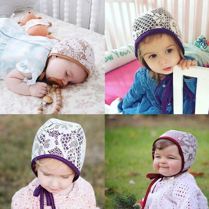 Toddler baby piger vintage blomstermotiver blonde bomuld motorhjelm hat åndbar justerbar solbeskyttelse varm øreflap cap 3-6 år