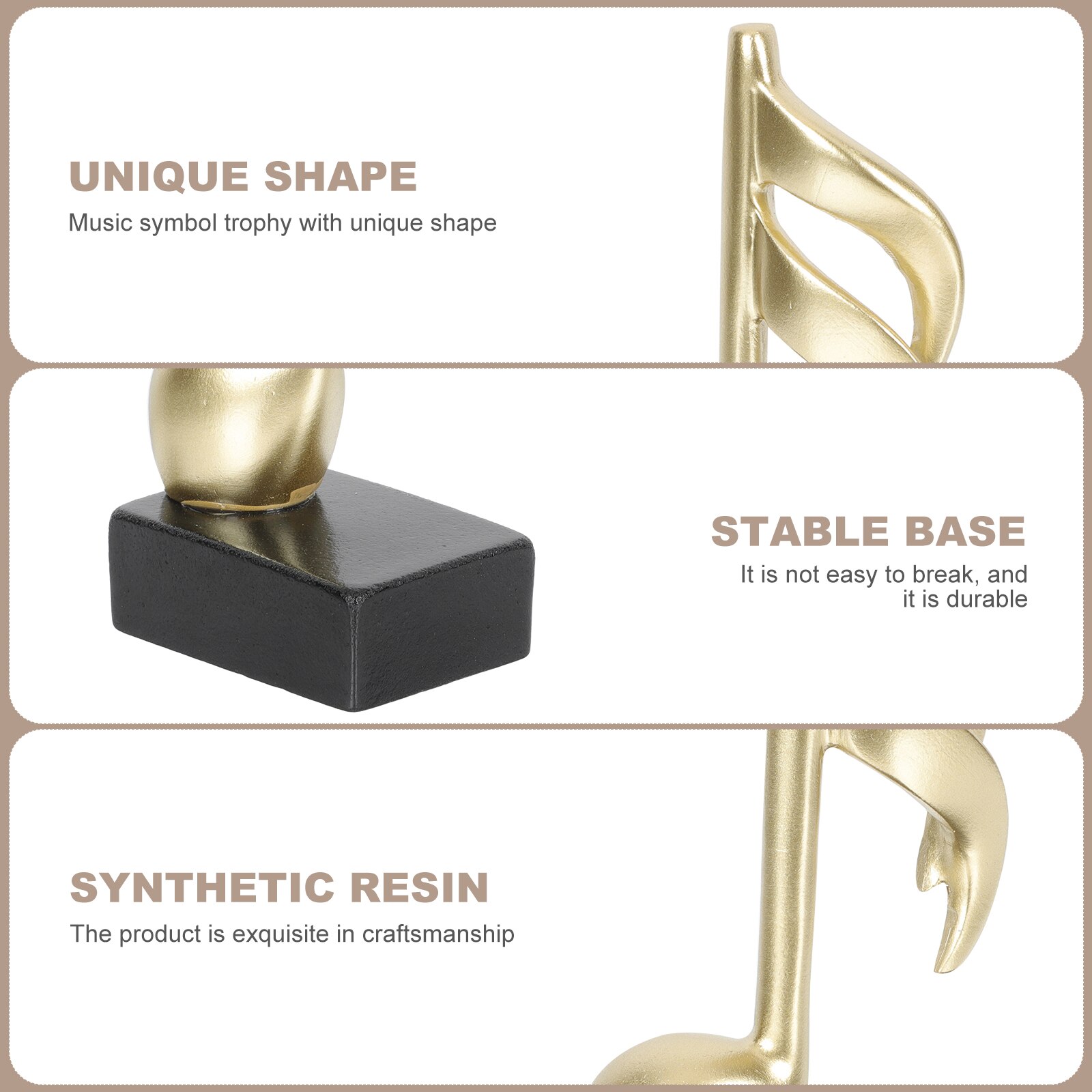 Trophy Competition Trophy Musical Note Shape Trophy Decor for Competition Desktop Decoration