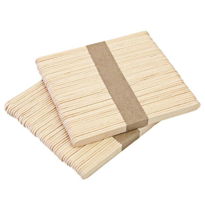 40Pcs/Lot Wooden Popsicle Sticks Ice Cream Sticks Pop Art Crafts Natural Wood Cake Tools kids Handwork