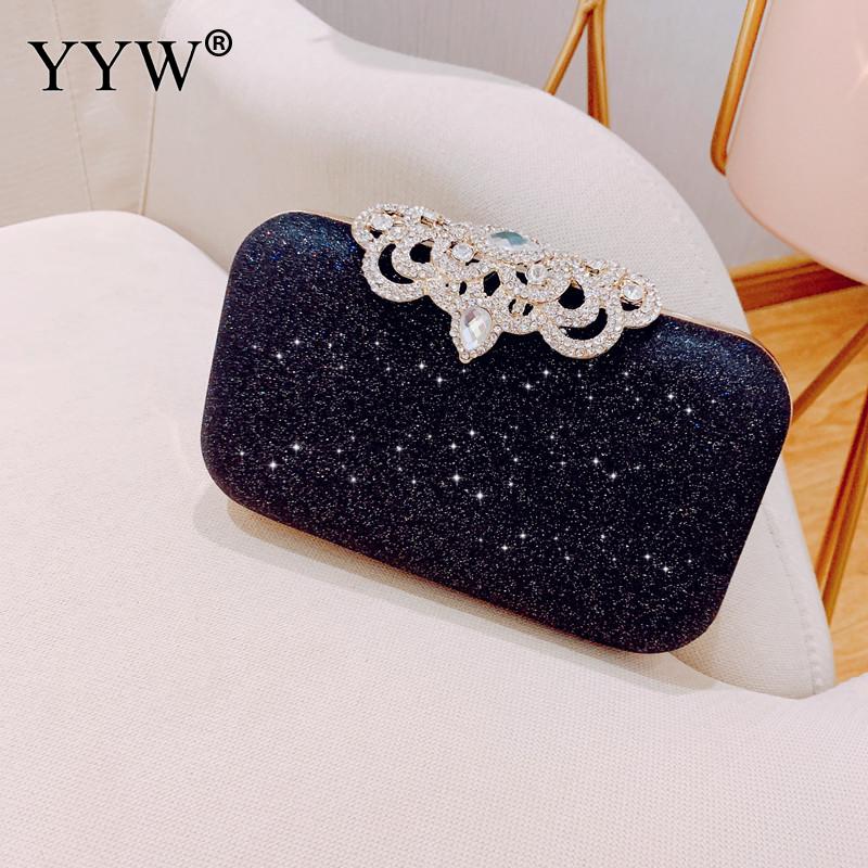 Wedding Shiny Handbags Blue Evening Clutch Bag Women Bags Bridal Metal Evening Purse Clutches Chain Shoulder Bag White: royal blue