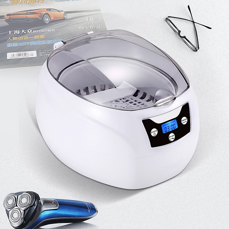 750ML 220v Ultrasonic Cleaner SUS304 Stainless Steel Jewelry glasses Ultrasonic Cleaning Machine