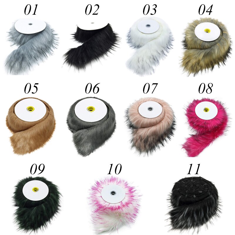 Nachahmung Waschbär Plüsch Faux Fuchs Pelz Kragen Band DIY Weihnachten Plüsch Streifen Kragen Hütte Schal Kleidung roh Rand Pelz Zubehör