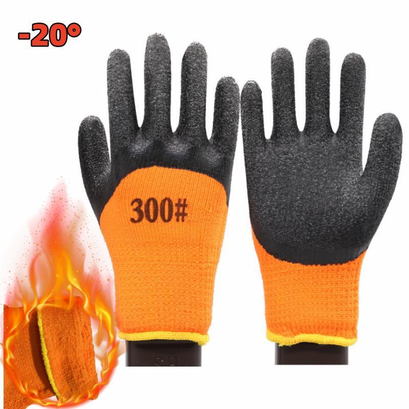 Guantes térmicos de seguridad para el trabajo, impermeables, antideslizantes, de goma, para jardín, protección de manos, invierno, 1 par: Beige