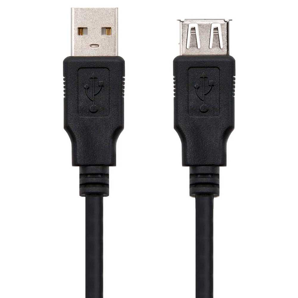 Nanokowalny 2.0 USB typu A kabel rozszerzenie męskie i żeńskie czarny 10.01.0203-BK przedłużacz ołowiu 1.8m do drukarki PC Laptop