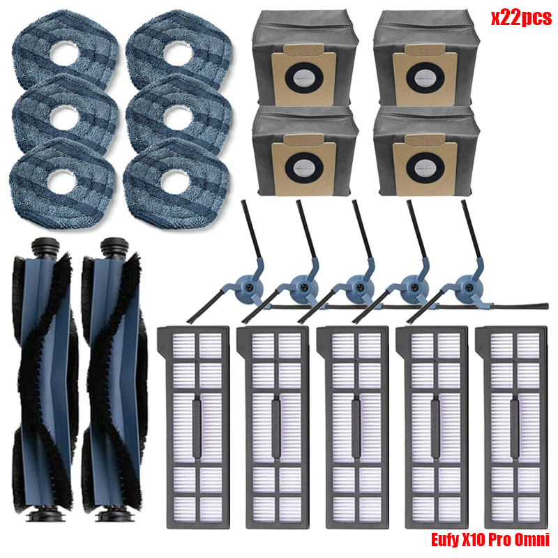 Accessoires Voor Eufy X10 Pro Omni Robot Stofzuiger Roller Zijborstel Hepa Filter Mop Doek Vodden Stofzakken Reserveonderdelen: Bruin