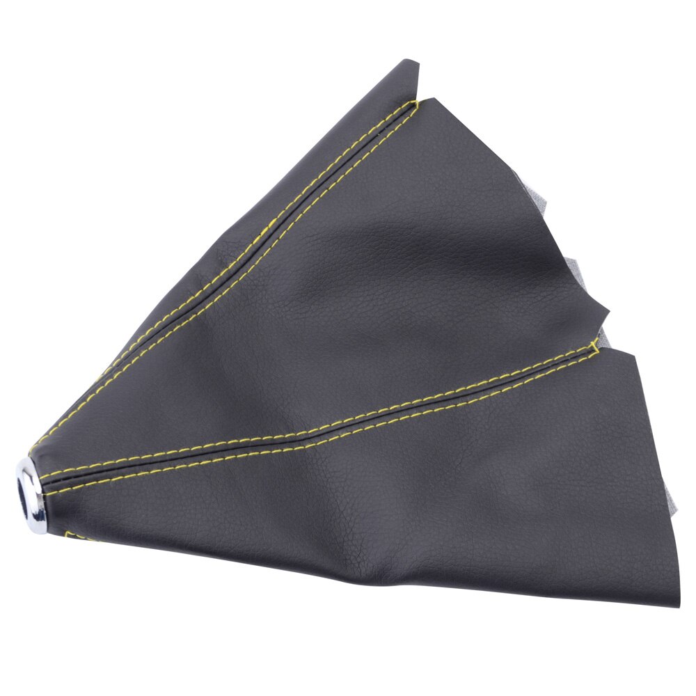 Palanca de cambios corta de cuero Universal AT MT, pomo de palanca de cambios, pomo de palanca de cambios, funda de arranque para Ford Galaxy Mondeo 3 4 S max C max Honda: yellow stitches