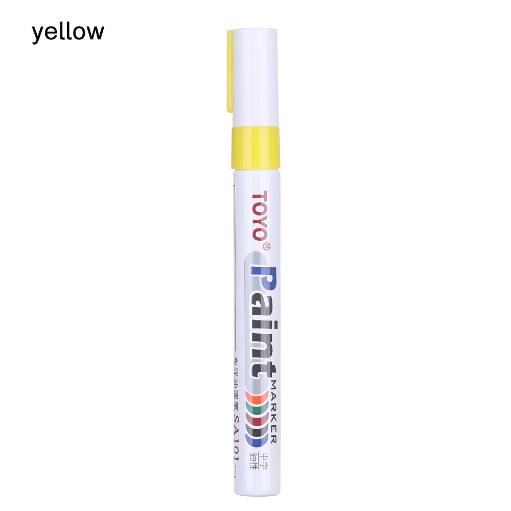 1PC Car Tyre Tire Permanent Paint Marker Pens Oily Markers Scratch Repair Multifunction Applicator Tool Touch Up Pen: Yellow