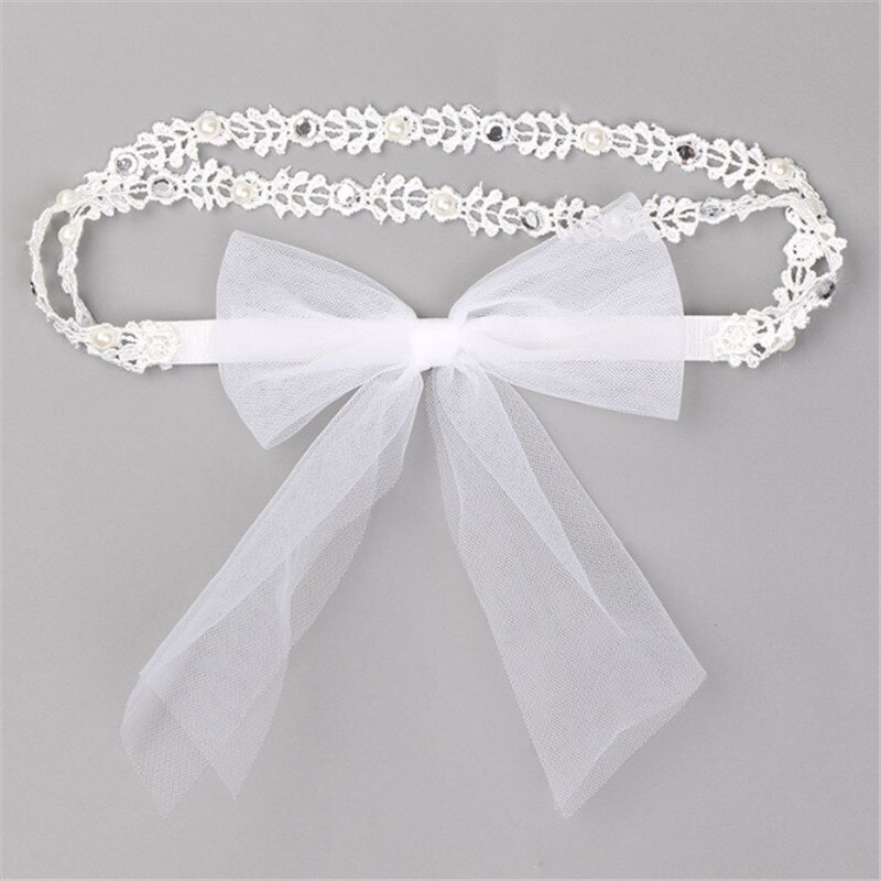 Vintage piger perle pandebånd vintage dåb pandebånd rhinestone baby hovedbeklædning baby hår tilbehør første fødselsdag kostume