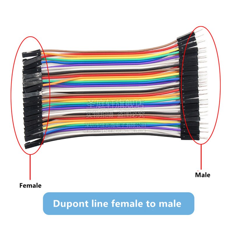 Câble Dupont, de 10 CM, 20 CM, 30 CM, avec 40 broches, Fil Connecteur, Équipé d'Entrées Mâle à Mâle + Mâle à Femelle et Femelle à Femelle, un Kit de Bricolage pour Arduino: Female to Male 40pcs / 30cm