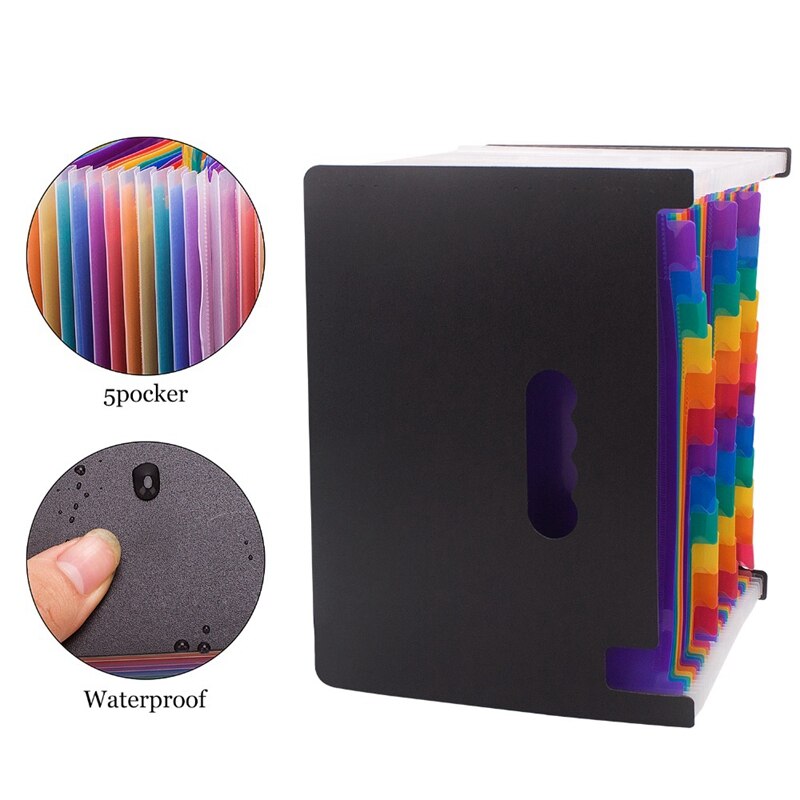 37 Pocket Expanding File Folder A4 Large Plastic Expandable File Organizers Standing Accordions Folder For Documents Business