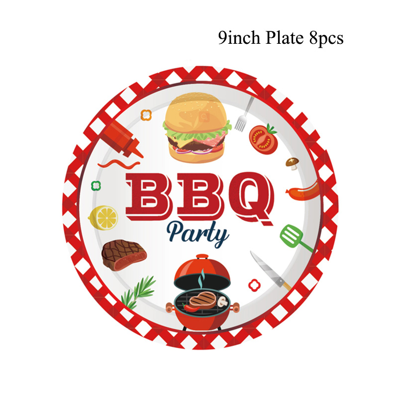 Sommer udendørs camping grill picnic fødselsdagsfest madtema picnic familiesammenkomst engangs rekvisitter dekorationsartikler: Fluorescensgul