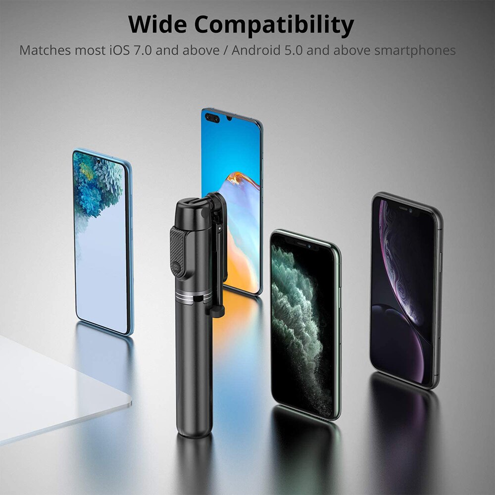 3in1 Mini Bluetooth Selfie Stick Tripod Aluminum Monopod Stand For Xiaomi Mi 10 9T Redmi Note 9 8 7 K30 9A 9C Ultra Huawei Phone
