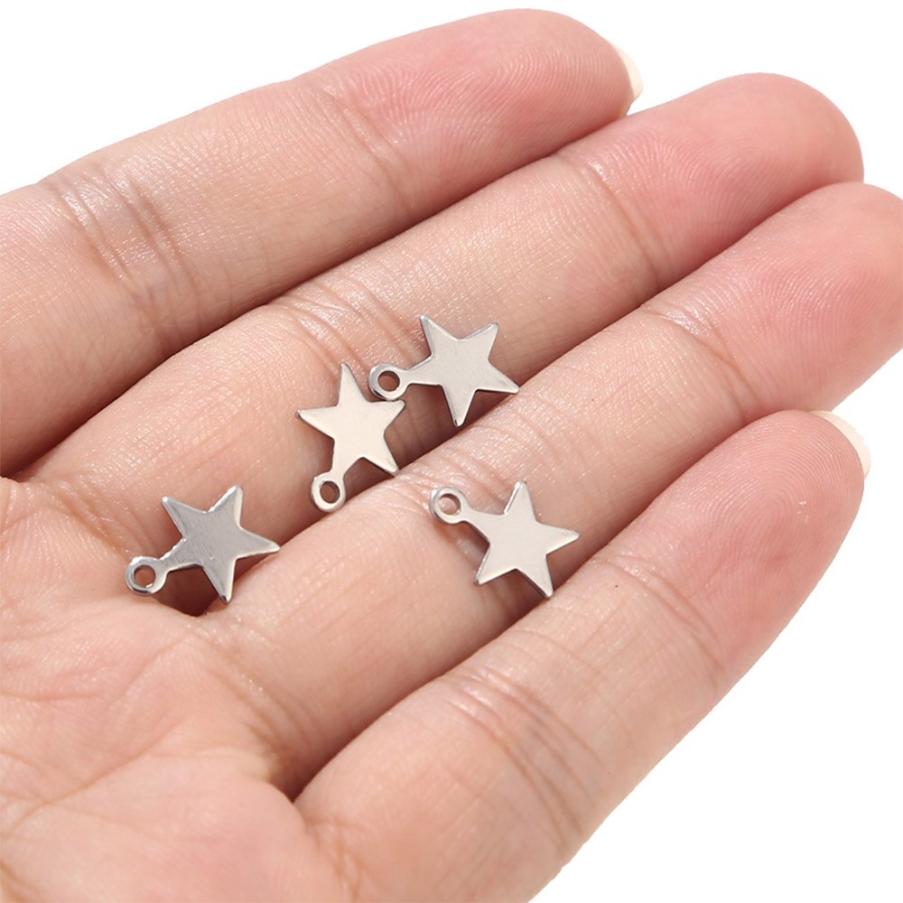 20pcs Stainless Steel Gold Tone Tiny Star Charms For Bracelet Jewelry Making Accessories