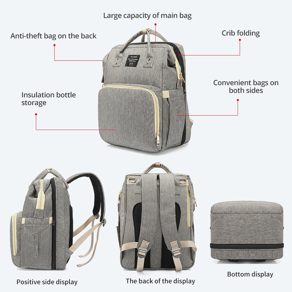 Multifunctional Diaper Bag Mother And Baby Bag Folding Baby Portable large Capacity Multi-Function outing Backpack Bed