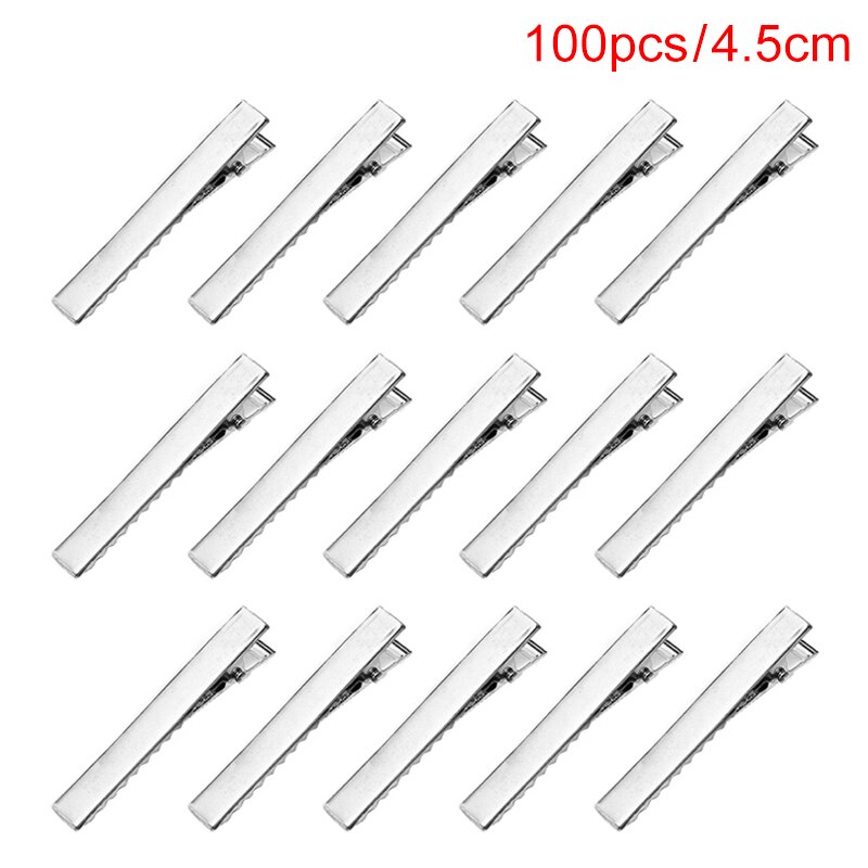 50pcs /100pcs 3 kinds of sizes Crocodile Clips Metal Cable Lead Test Clips Hairpins Hair Alligator Clips For Hair Style Tools: Silver