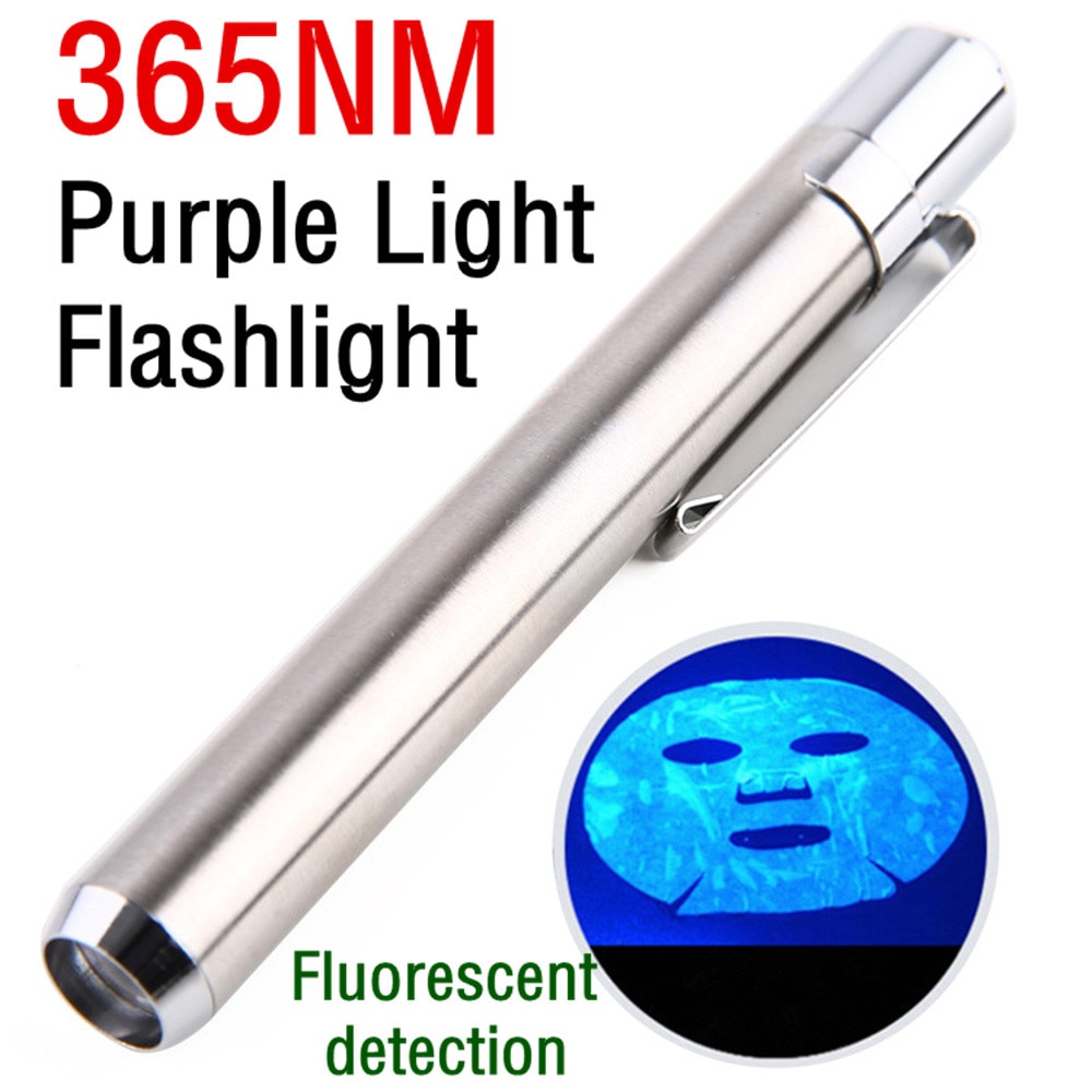 365NM Paars Licht Zaklamp Multifunctionele Pen Licht Fluorescerende Agent LED Zaklamp 3w UV Anti-namaak labels Licht ^ 5