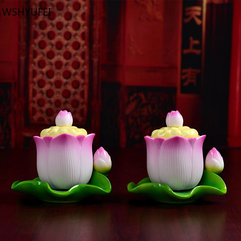 1 Pc Chinese Stijl Boeddhisme Heilige Water Cup Keramiek Guanyin Waterzuivering Cups Aanbidding Boeddha Mokken Boeddhistische Leveringen