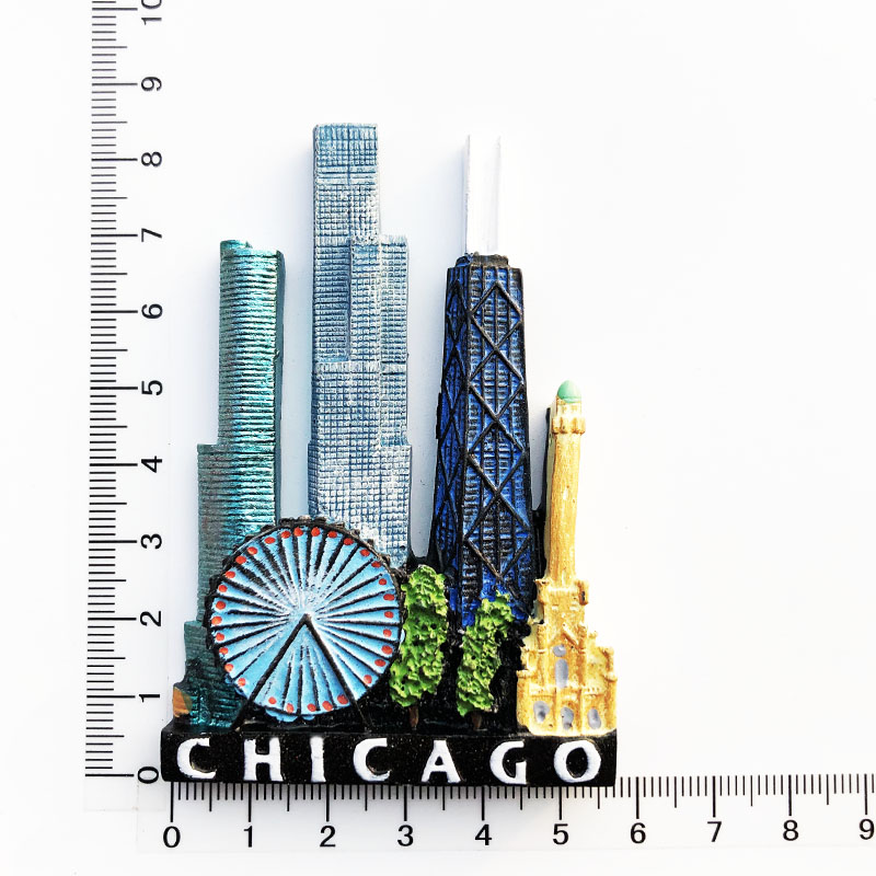 USA Yourk Fridge Magnets Florida WonderWorks San Francisco Hawaii Tourism Souvenir Magnetic Refrigerator Magnets: Chicago