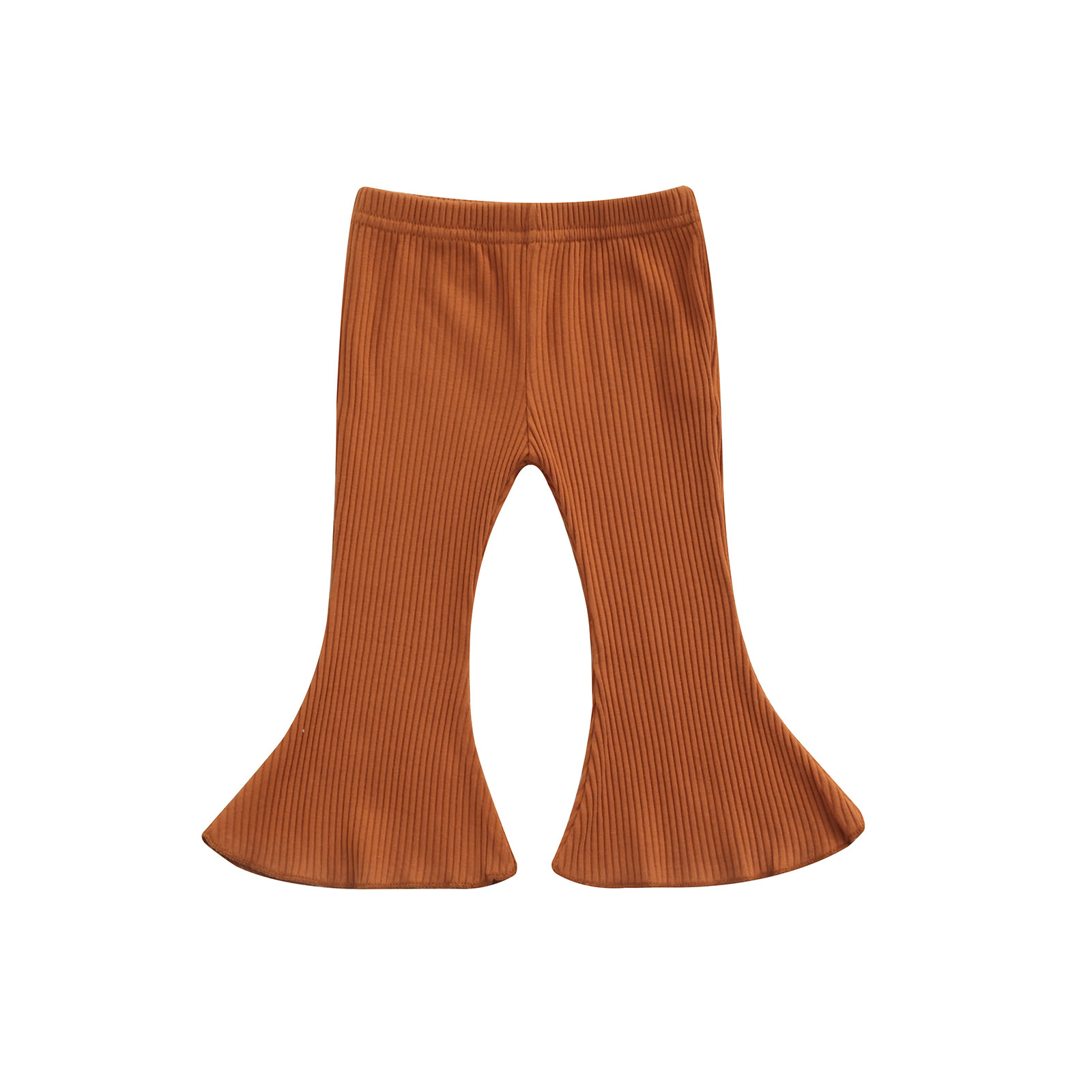 3-24m infantil bebê meninas roupas casuais calças da criança meninas cor sólida elástico cintura queimado 4 cores: Marrom / 18 m
