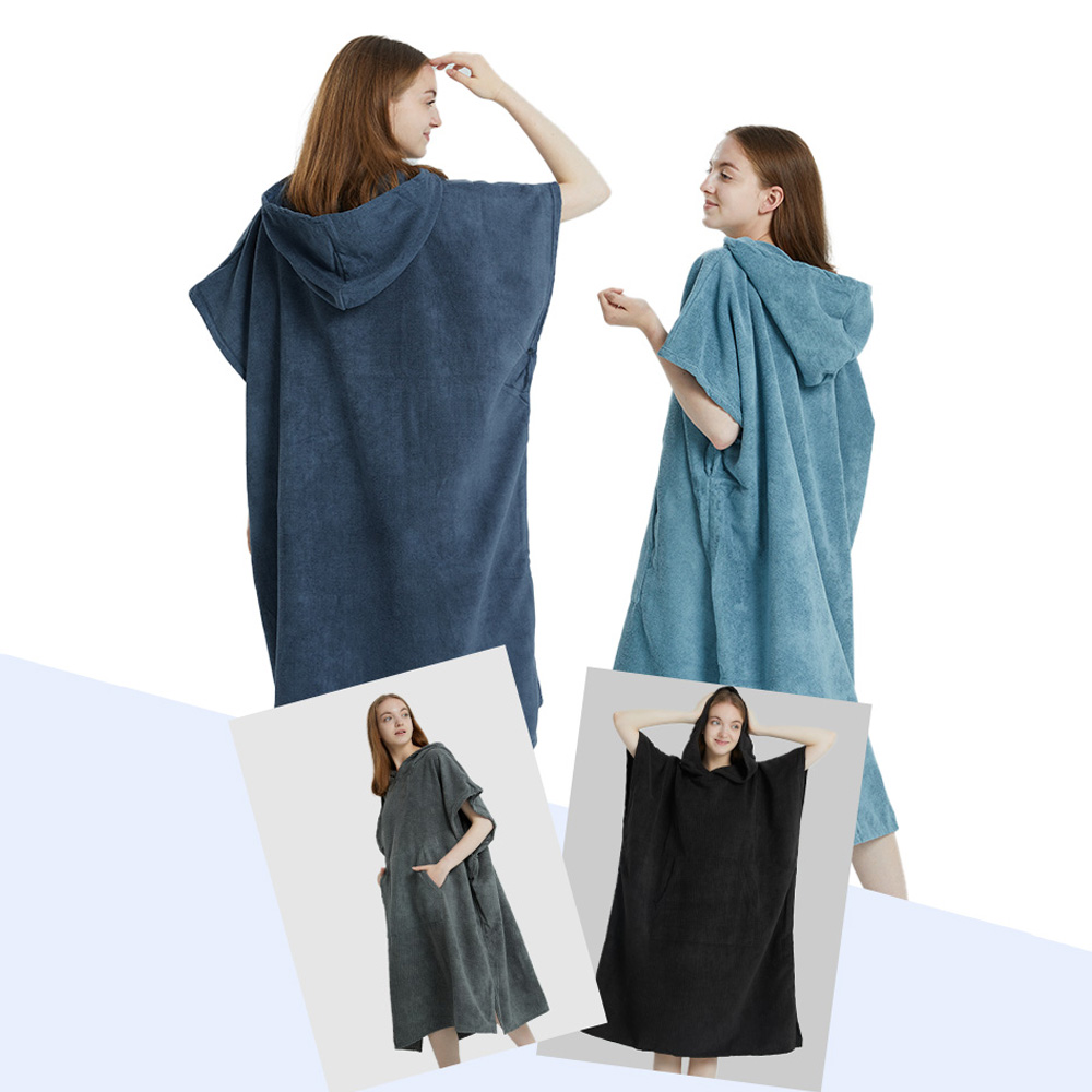 1 Stück (75*110cm) Mikrofaser-Handtuch-Poncho für Erwachsene, Frottee-Badehandtuch für Damen und Herren, Surfen-Umziehtuch