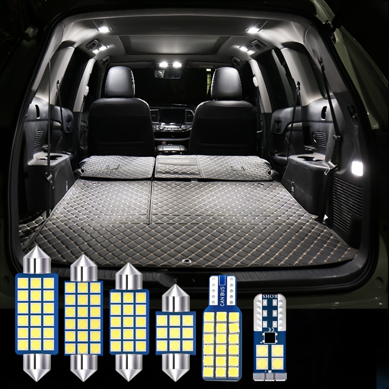 9 kpl led-auton sisävalo lukuvalo tavaratilan valot ohjaamon valon muokkaustarvikkeet toyota highlanderiin
