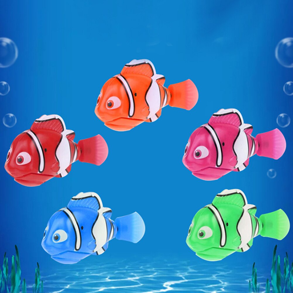 4 stücke Flash Schwimmen Elektronische Fisch Kinder Bad Spielzeug Schwimmen Induktion Robotic Fisch Spielzeug Kinder Kinder Bad Spielzeug Angeln Tank decor: 5pcs  fish toys