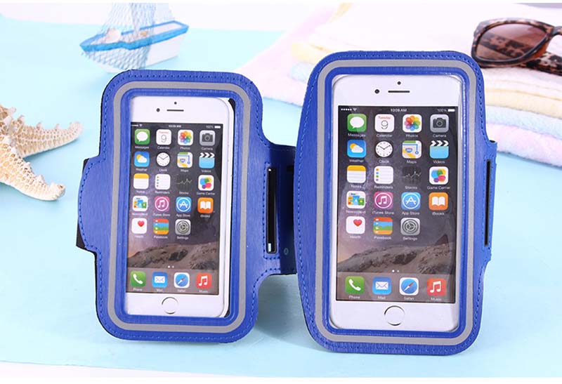 Suporte do telefone universal braçadeira caso para iphone 6s mais abaixo de 6 polegada saco do telefone esportes ao ar livre correndo bandas braço: Azul