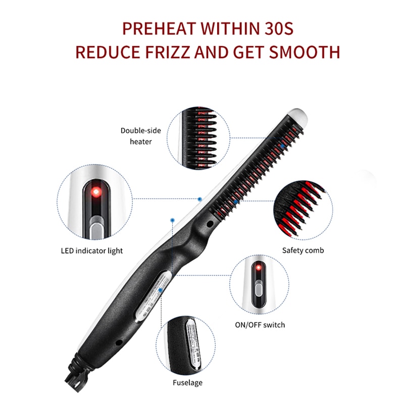 cepillo pelo elÉctrico peine barba secador y alisador innovagoods cepillos para el pelo multifuncional alisador de barba alisador de pelo rizador de pelo rápido peines para el cabello peine hombre