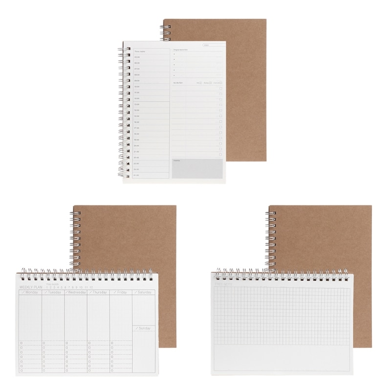 Libro planificador mensual semanal, Agenda Diaria, Agenda en blanco, cuaderno de estudio DIY, papelería de papel ecológica, suministros escolares