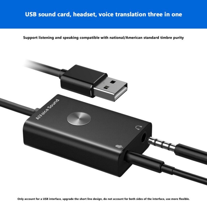 Newest AI Smart Voice Translator Search Voice To Text Sound Card USB Adaptor Support 24 Languages Electronic Accessories