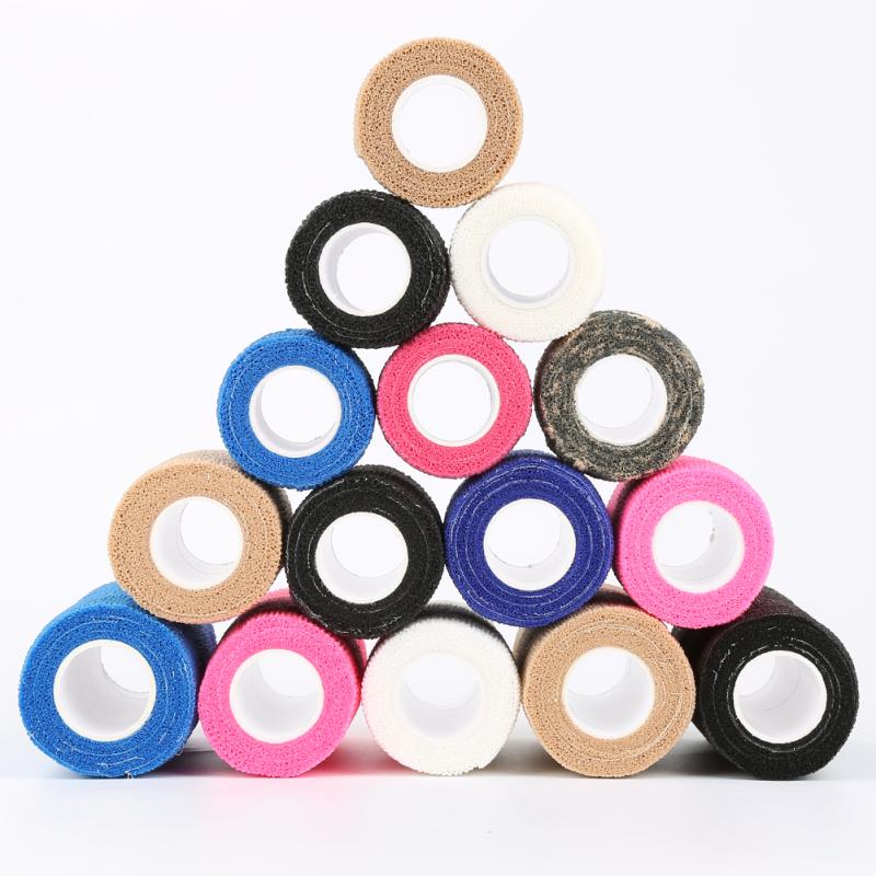 Sport coloré Auto-Adhésif Élastique Enveloppement De Bandage Ruban 2.5cm * 4.5m Elastoplast Pour Coussinets de Soutien Du Genou Doigt Cheville Paume Épaule