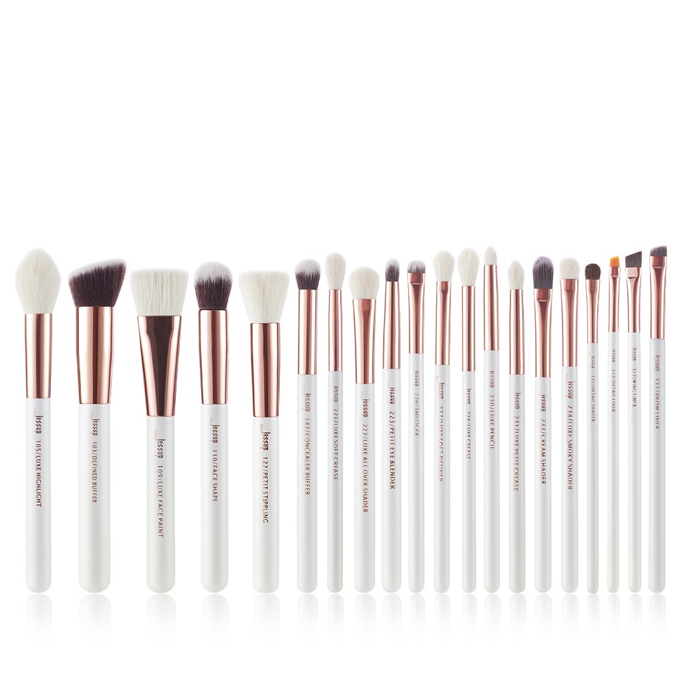 Jessup sort/sølv makeup børster sæt make up børste værktøj kit foundation pudder børster naturligt-syntetisk hår: G3-t225-20 stk