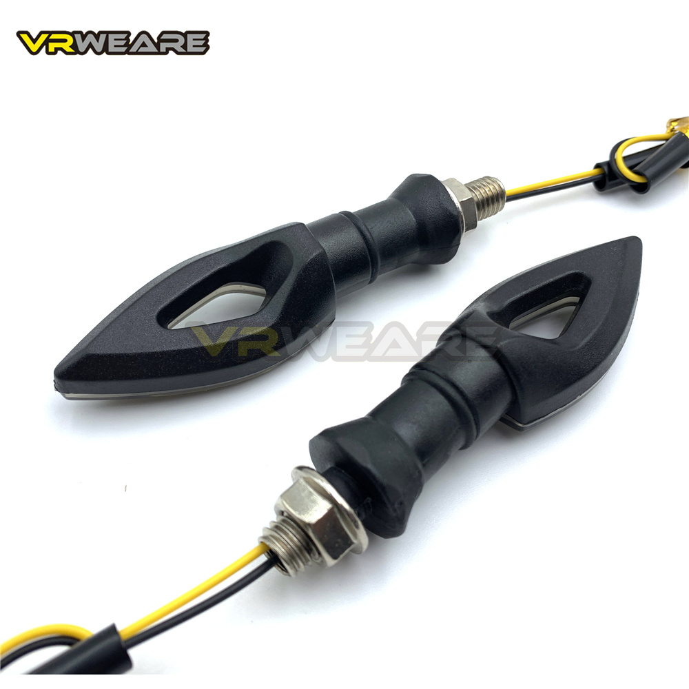 4 stk motorcykel hjerteform universal 12 led blinklys korte blinklys indikator blink blinker rav farve