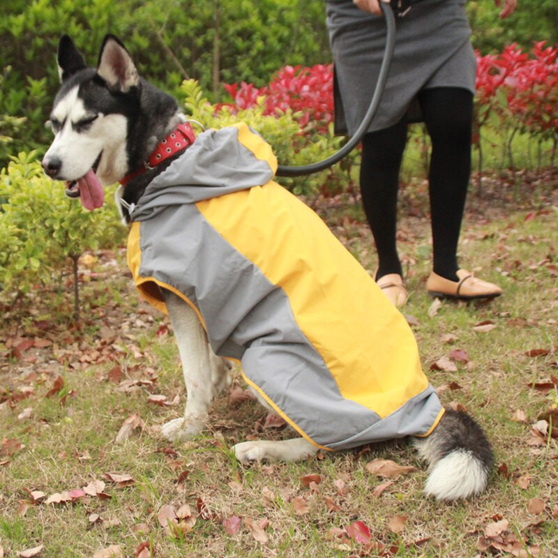 SHUANGMAO Pet Dog RainCoat Waterproof Reflective Dog Clothes Jumpsuit Rain Coat for Husky Dogs Labrador Golden Retriever Jacket