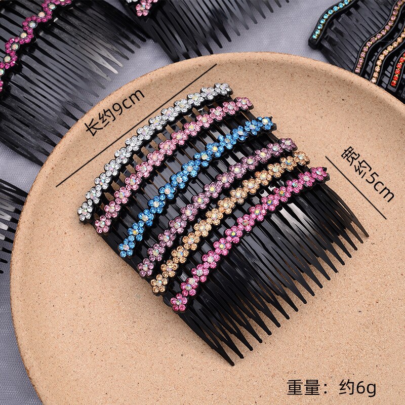 1Pc Rhinestone Bloem Haar Insert Kammen Bruiloft Party Side Kam Hair Styling Accessoires Voor Vrouwen Meisjes Haar Sieraden: 5