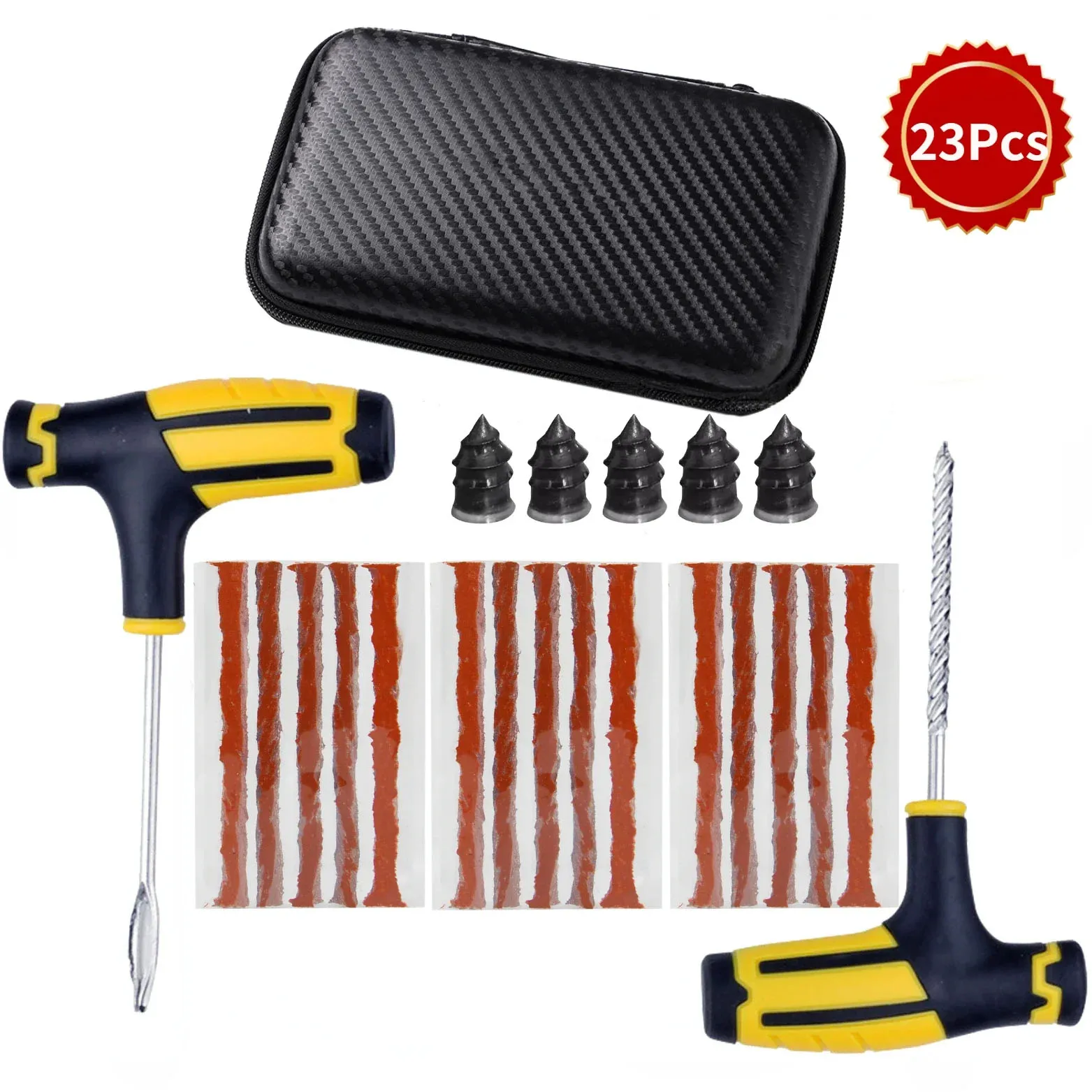 Auto Reifen Reparatur Bausatz Punktion Stecker Werkzeuge Reifen Punktion Notfall für Reifen Streifen Rühren Kleber Reparatur Werkzeug Bausatz Auto Zubehör: Schwarz