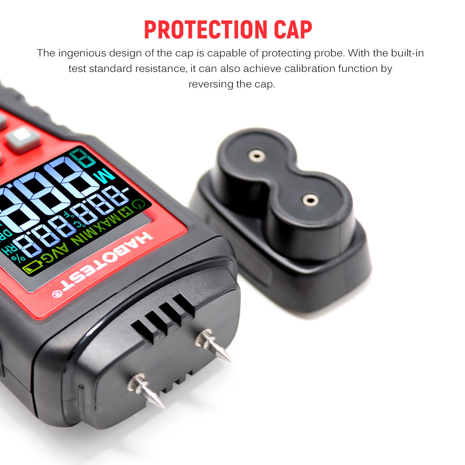 Digital Wood Moisture Meter with 2 Pin Probe Wood Moisture Tester with Backlight Thermometer Hygrometer Wood Humidity Tester