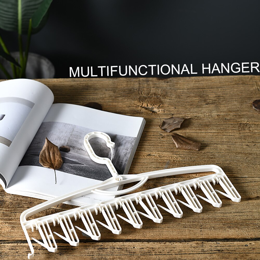 4 stuks magische sokkenhangers, ruimtebesparende hangers, kledingorganizer, droogrekken, draaibaar, winddicht rek met 10 clips