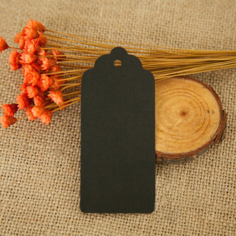 100 Uds Kraft de papel hecho a mano etiqueta con amor para DIY caja de etiqueta Magdalena de caramelo etiquetas de agradecimiento/hecho a mano favores de de nombre etiqueta: black