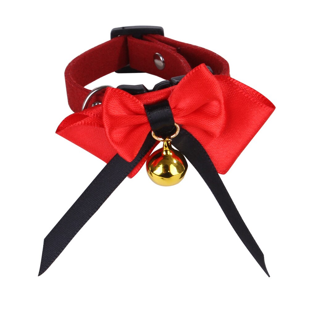 Collar para mascotas hecho a mano, pajarita, pollo, pato, ganso, Animal PEQUEÑO, campanas, bonita ropa de mascotas: Rojo
