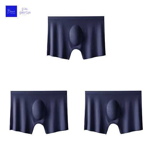 3 uds. Calzoncillos Boxer para hombre, bragas de seda helada para hombre, ropa interior Sexy sin costuras, calzoncillos para hombre, bragas finas y transpirables de secado rápido: XXS / Caqui