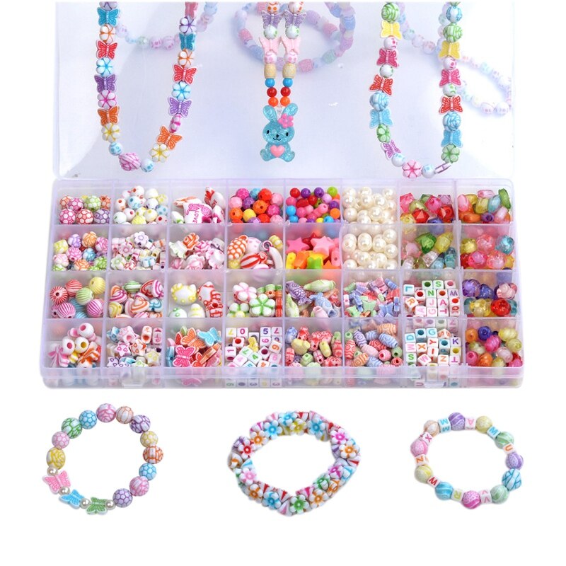 32 Grid Handmade Beaded DIY Children&#39;s Toys Loose Beads Crafts Making Bracelet Necklace Jewelry Set Toy